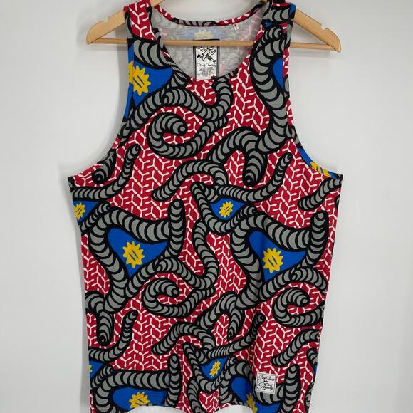 Play Cloths Other - Play Cloths Tank Top Men’s Large 90s Y2K Psychedelic Print Streetwear Colorful